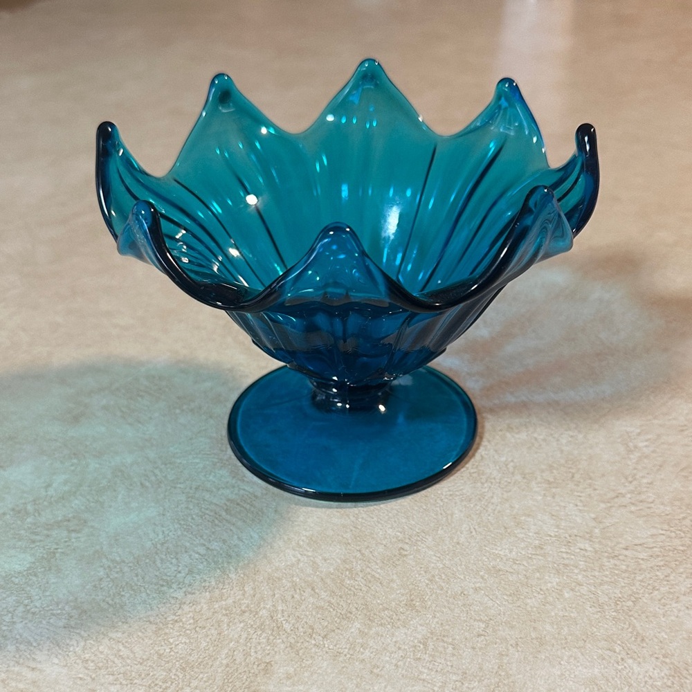 Westmoreland Glass Lotus Flower footed candy dish